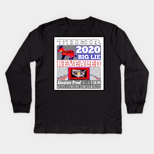 Trump 2020 Big Lie Revealed | Design That Commemorates the November 3rd Movement Kids Long Sleeve T-Shirt